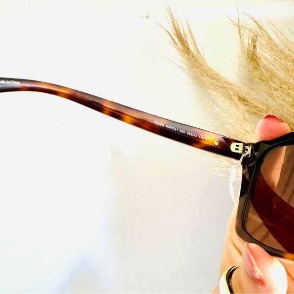 NEW MAXMARA Prism Oversized Tortoiseshell Brown Square Gold Stud Sunglasses Case main image 13